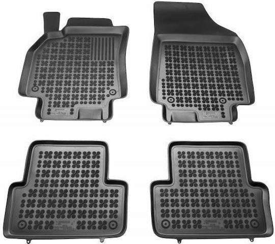 Rezaw Plast Set of Front and Rear Mats 4pcs Tray Type for Renault Fluence 2010+ Black
