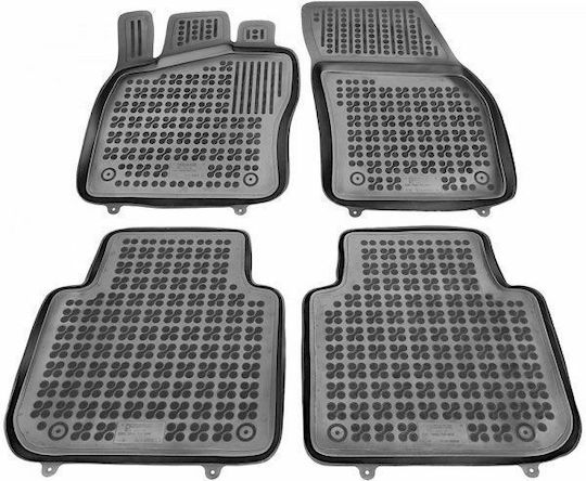 Rezaw Plast Set of Front and Rear Mats 4pcs Tray Type for Seat Tarraco Skoda Kodiaq 2018+ Black