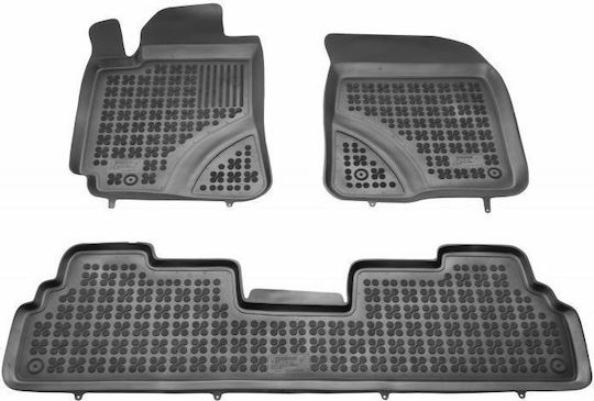 Rezaw Plast Set of Front and Rear Mats 3pcs Tray Type for Toyota Corolla Verso 2004-2009 Black