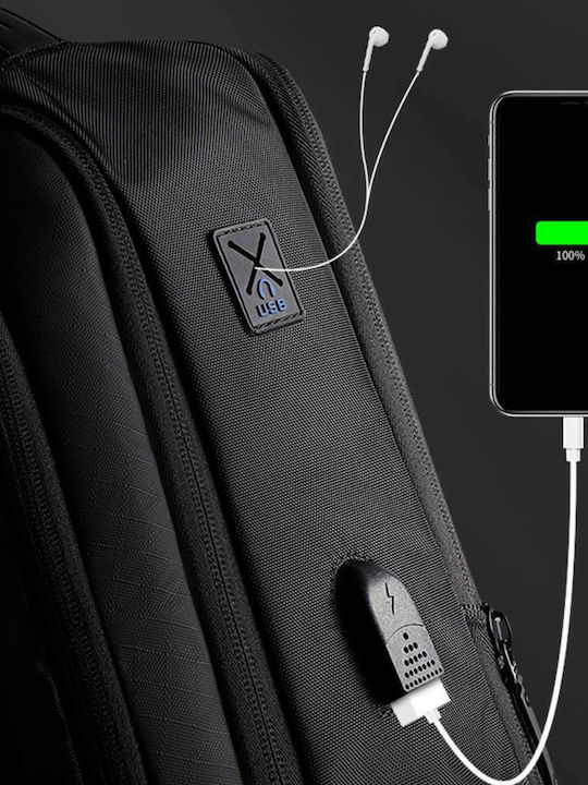 Arctic Hunter Golden Wolf GB00402 Waterproof Laptop Backpack 15.6" with USB Port in Black Colour