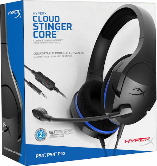 HyperX Cloud Stinger Core PS5/PS4 Надушници Гейминг Слушалки със Свързаност 3,5 мм PS4