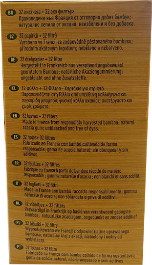Ocb Bamboo Foițe de Țigări Rulate King Size Slim cu Hârtie de țigări 32 foi 1buc