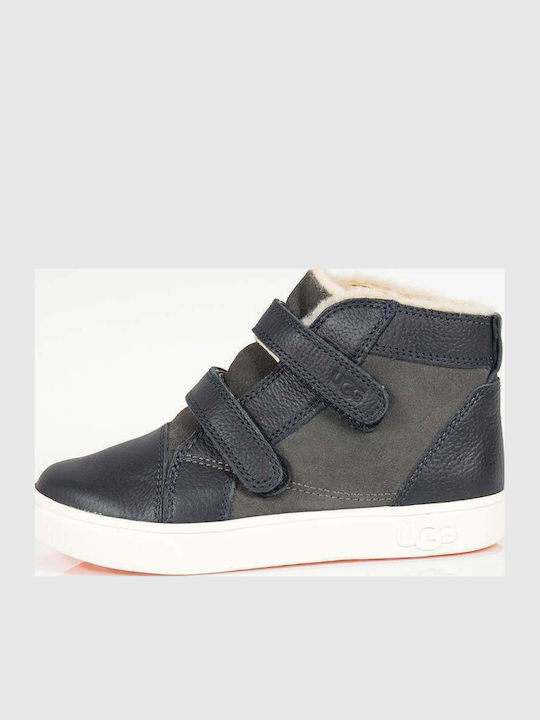 Rennon II Leather Kids Boots with Velcro Blue
