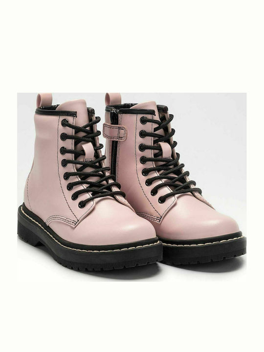 Doris Rosa Anatomisch Lederne Kinderstiefel mit Reißverschluss Rosa
