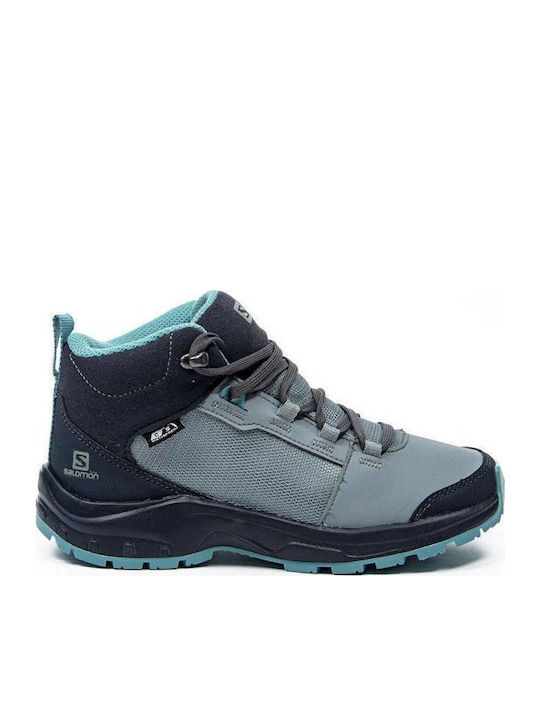 Kids Waterproof Leather Hiking Boots Outward Turquoise 409724