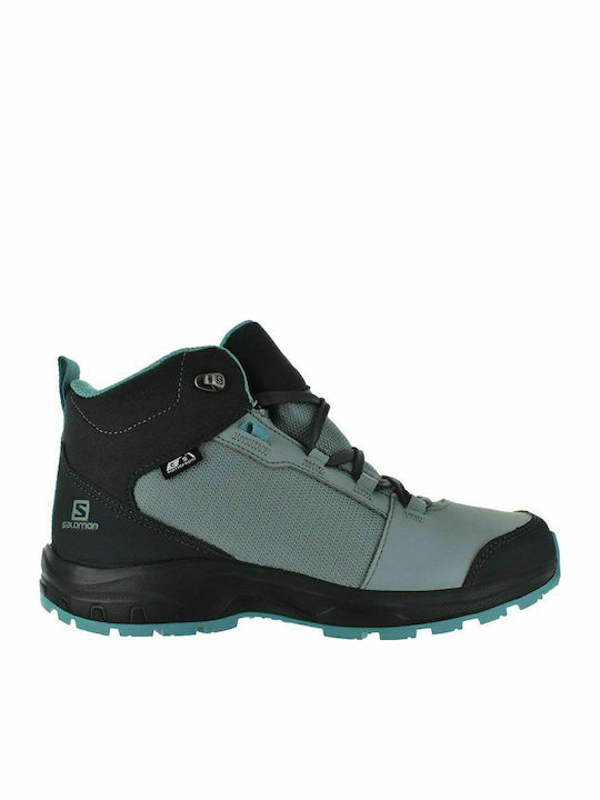 Kids Waterproof Leather Hiking Boots Outward Turquoise 409724
