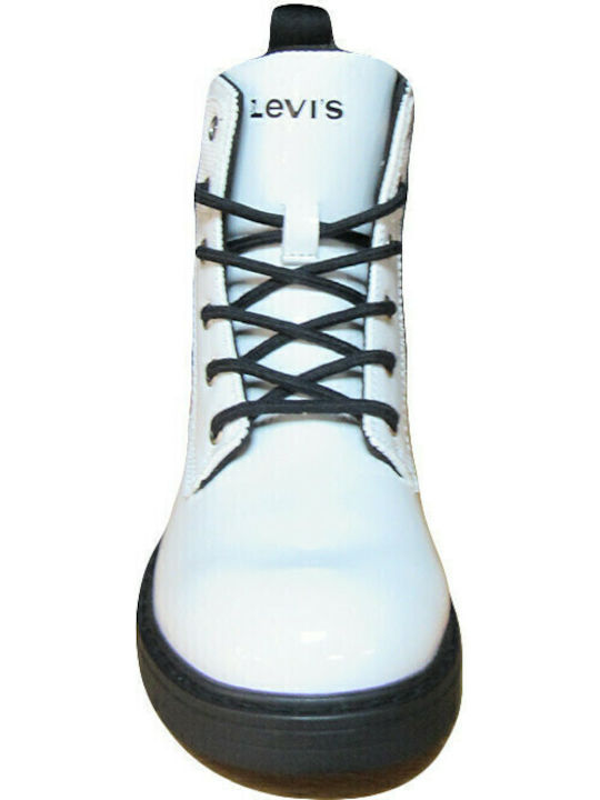 Pasadena Kids Boots from Patent Leather with Zipper White
