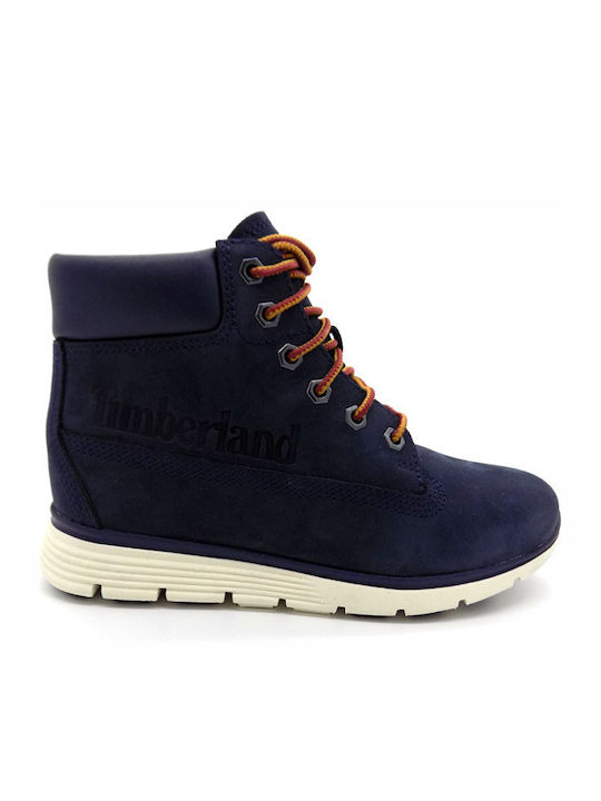 Killington Leather Kids Boots with Zipper Navy Blue
