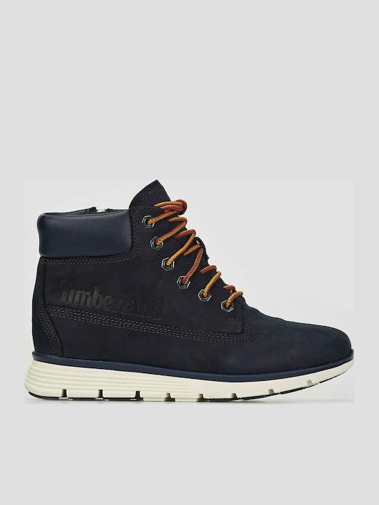 Killington Leather Kids Boots with Zipper Navy Blue