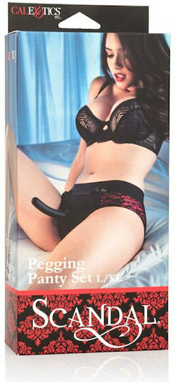 Calexotics Scandal Panty Εσώρουχο με Dildo 11.5cm σε Μαύρο Χρώμα
