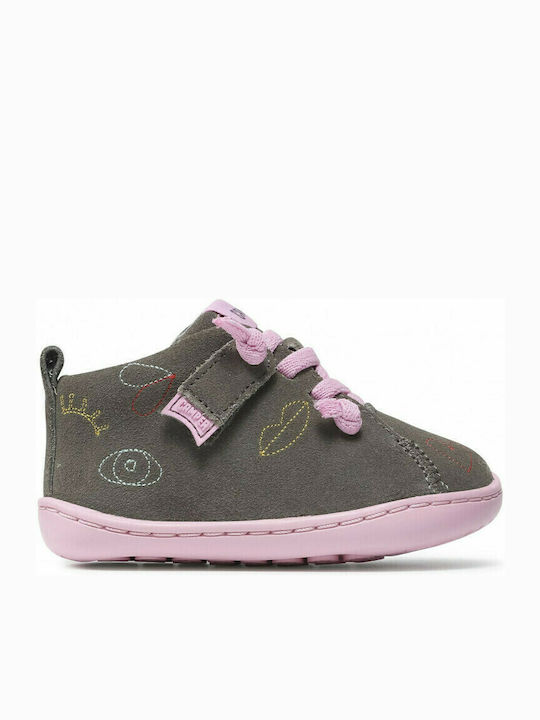 Peu Cami Kids Leather Anatomic Boots with Lace Khaki