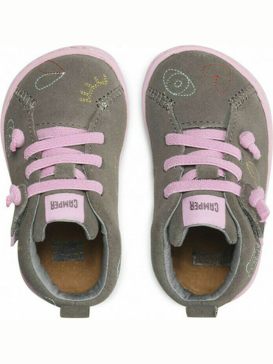 Peu Cami Kids Leather Anatomic Boots with Lace Khaki