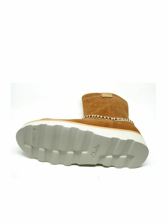 Crown Piper K Suede Kids Boots with Zipper Brown