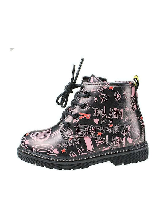 Lederne Kinderstiefel mit Reißverschluss Gray