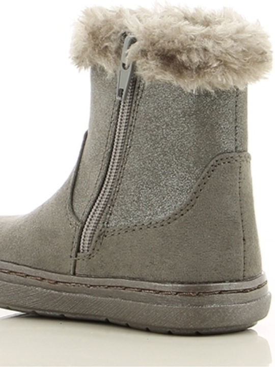 Bunny Suede Kinderstiefeletten mit Reißverschluss Gray