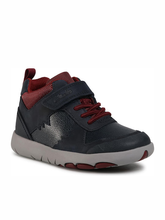 Rex Park K Anatomical Leather Kids Boots with Velcro Blue