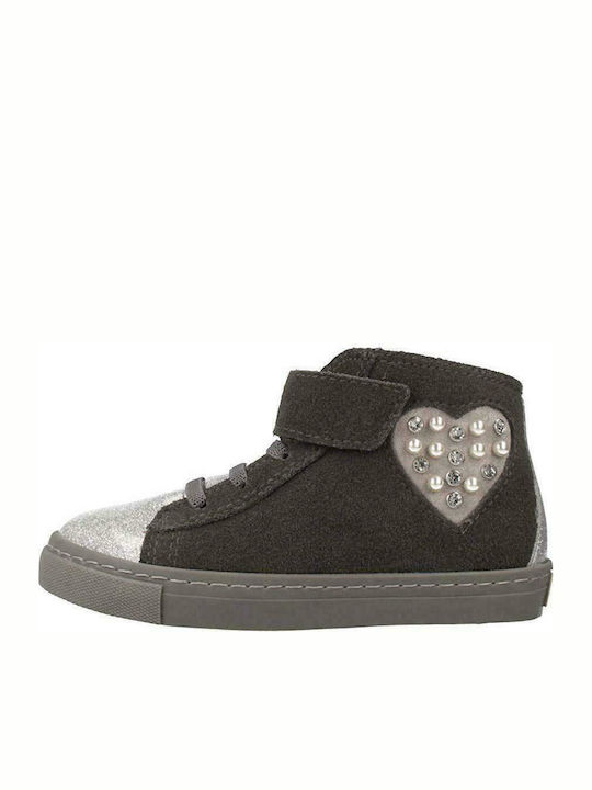 Velten Suede Kinderstiefeletten mit Klettverschluss Gray