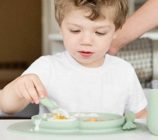 Ezpz Feeding Set Tiny 2 made of Silicone Green 3pcs for 12+ months