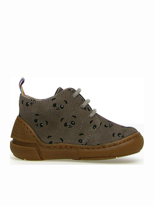 High Freedom Anatomical Suede Kids Boots with Velcro Gray