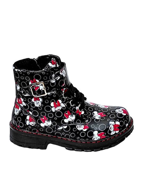 Leather Kids Boots with Zipper Black