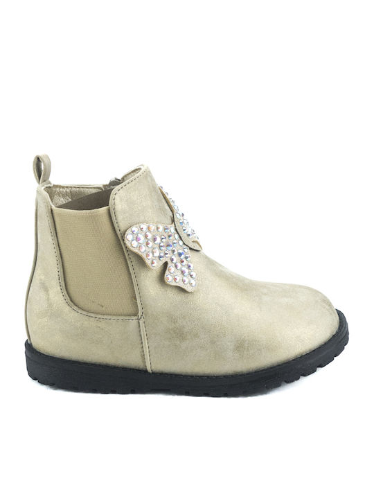 Anatomical Kids Boots with Zipper Gold