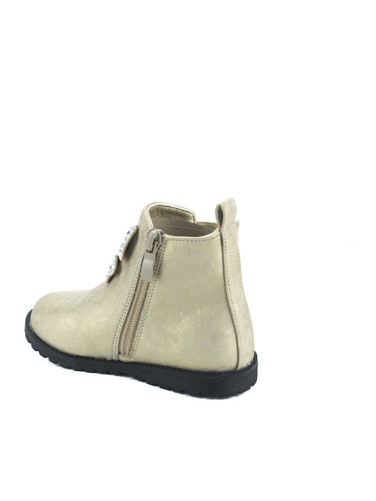 Anatomical Kids Boots with Zipper Gold
