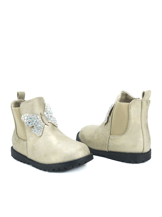 Anatomical Kids Boots with Zipper Gold