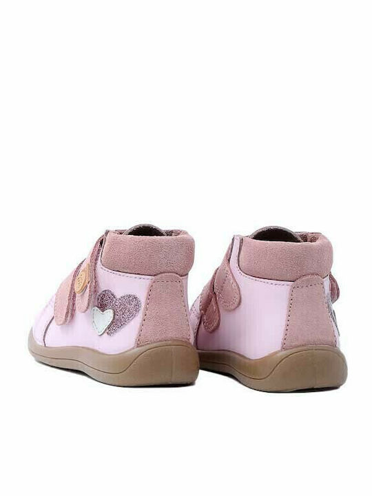 64105 Ghete Copii din Piele cu Velcro Roz
