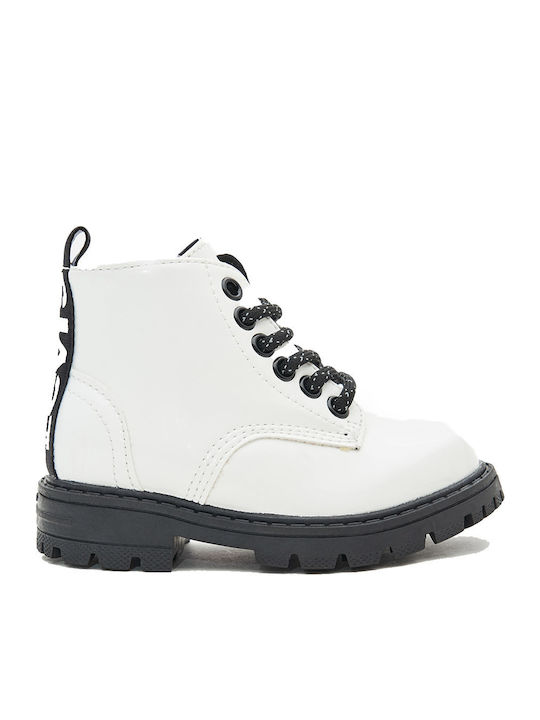 Clover Kids Boots from Patent Leather with Zipper White