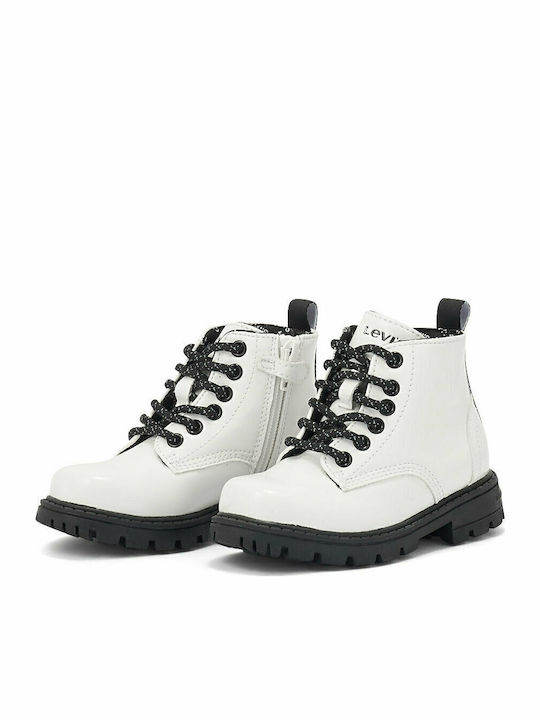 Clover Kids Boots from Patent Leather with Zipper White