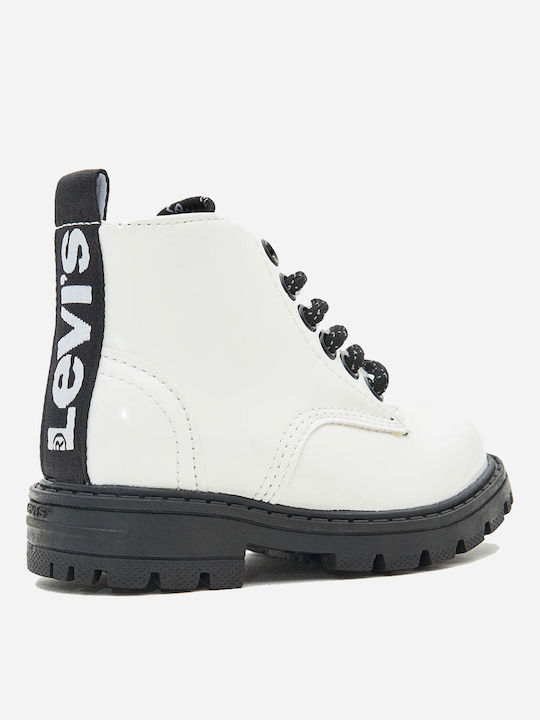 Clover Kids Boots from Patent Leather with Zipper White