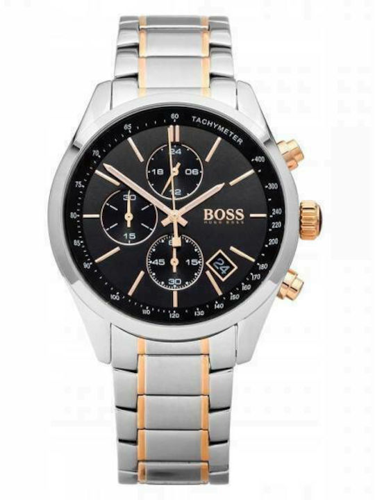 Boss Grand Prix Ρολόι Μπαταρίας με Μεταλλικό Μπρασελέ
