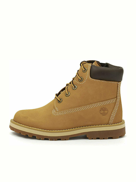 Courma Leather Kids Boots with Zipper Tabac Brown