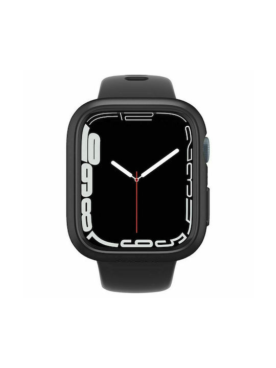 Spigen Thin Fit Plastic Case in Black color for Apple Watch 7, 8, 9 (45mm)