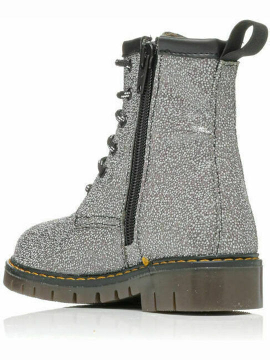 Kinderstiefel mit Reißverschluss Silber