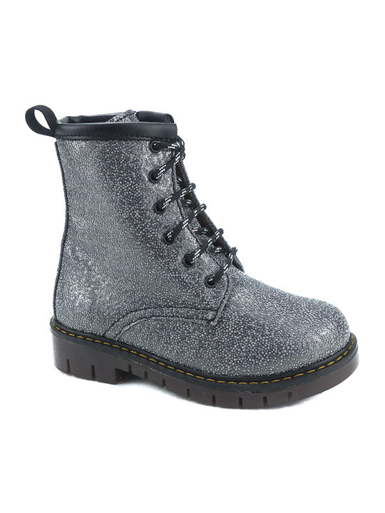 Kinderstiefel mit Reißverschluss Silber