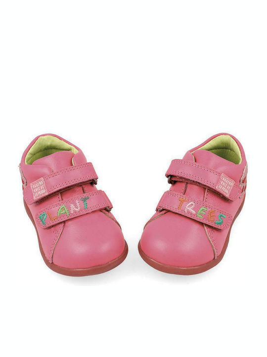 Anatomisch Lederne Kinderstiefeletten mit Klettverschluss Rosa