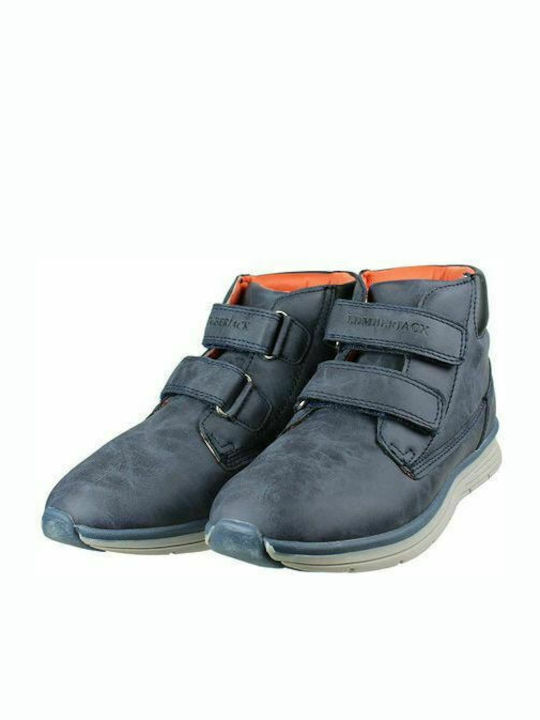Alvis Leather Kids Boots with Velcro Navy Blue