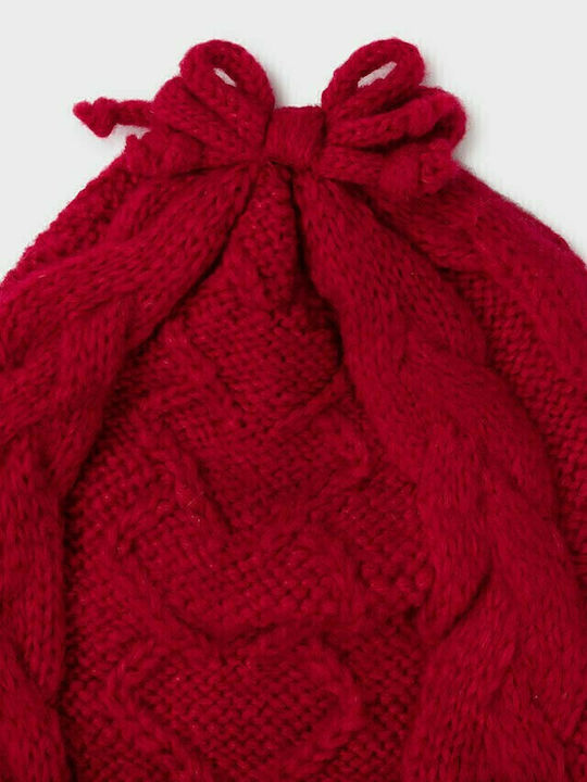 Kids Beanie Set with Scarf & Gloves Knitted Red 3pcs