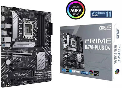 Asus Prime H670-Plus D4 Motherboard ATX με Intel 1700 Socket
