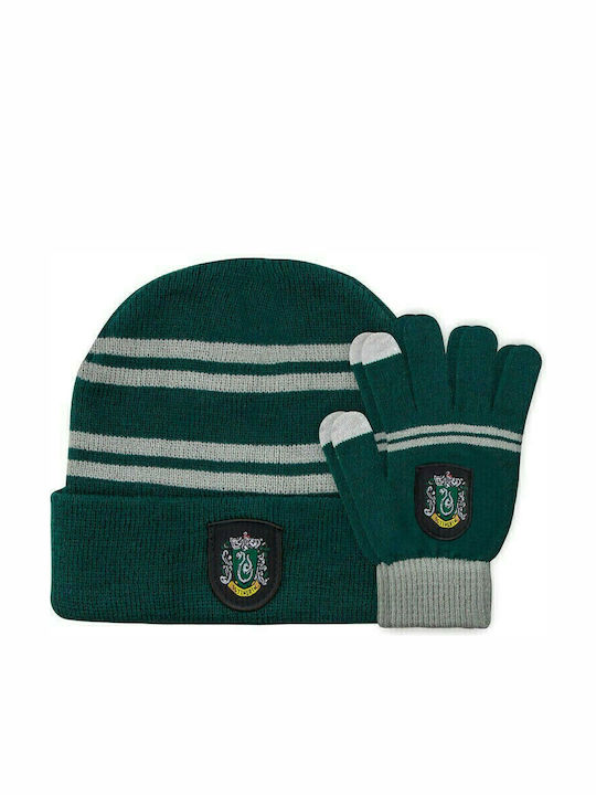 Harry Potter Slytherin Kids Beanie Set with Gloves Knitted Green