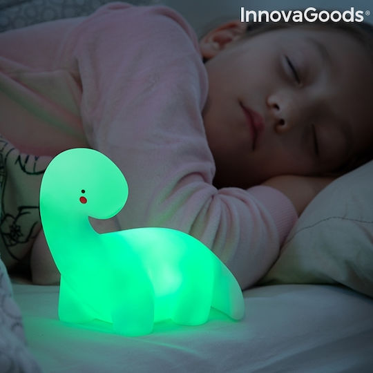 InnovaGoods Lumini LED Lampă decorativă pentru copii Lightosaurus cu Schimbări de Culori Alb 13x12x8εκ.