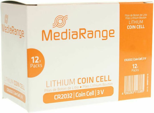 MediaRange Lithium Coin Cell Batterien CR2032 3V 4Stück