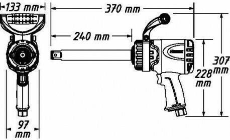 Hazet Powerful 3850 Nm Air Impact Wrench 1 Square Drive with Maximum Torque 392.58 kgm