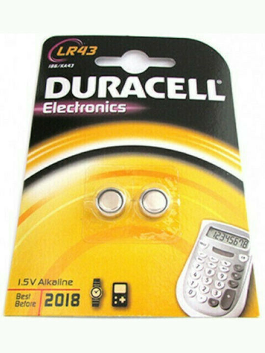 Duracell Electronics Baterii alcaline Baterii de ceas pentru ceasuri LR43 1.5V 2buc