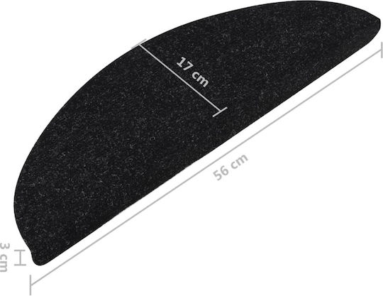 vidaXL Stair Mats Black 56cm 136390 15pcs