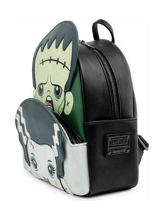 Loungefly Universal Monsters Frankie & Bride Mini Kids Bag Backpack Black 23cmx25.4cmcm