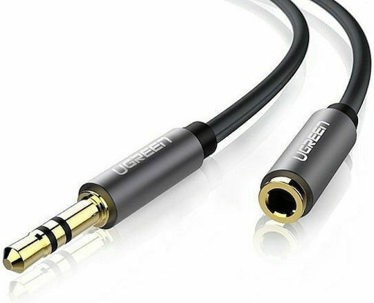 Ugreen 3.5mm Jack Cable 3.5mm Male - 3.5mm Female Black 2m With Gold Plated Terminals 10594