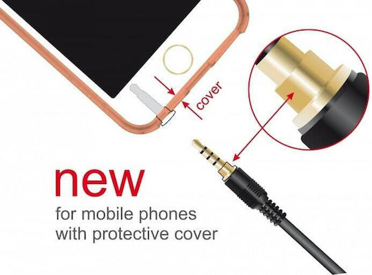 DeLock 3.5mm Jack Cable Audio TRRS 3.5mm Male - 3.5mm Male Black 0.5m With Gold Plated Terminals 85607