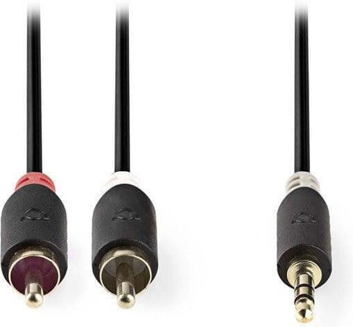 Nedis Καλώδιο Ήχου 3.5mm male - RCA male Μαύρο 10m με Επίχρυσους Ακροδέκτες CABW22200AT100